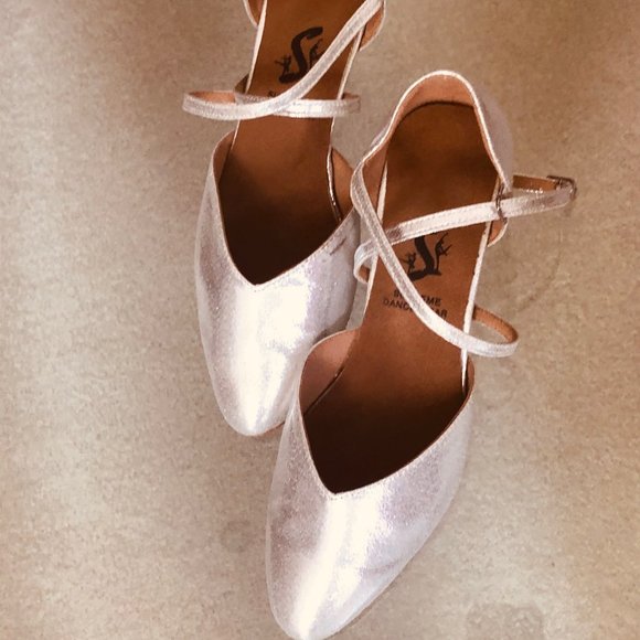 NEW Ballroom Latin Dance Shoes in Silver - Picture 9 of 14